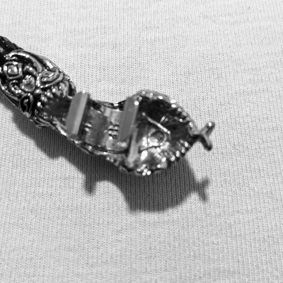 VTG DL AULD blue eyeled black snake, mesh choker necklace, belt or bracelet - Picture 13 of 16